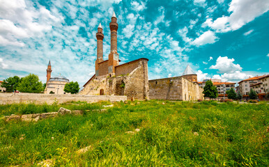 Cifte Minareli Medrese (Double Minaret Thelogical Schools). The structure is located at the city...