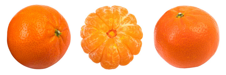 Fresh, juicy mandarin, tangerine isolated on a white background. panorama, banner.