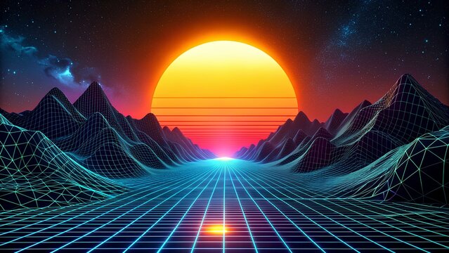 Binary Sunset: Digital Tech Symbolism | Art Design, Coding, Sunset, Binary Code, Modern Art, Digital Foundation, Graphic Design, Conceptual