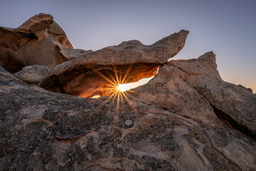 Sunburst through Oolite rock formation