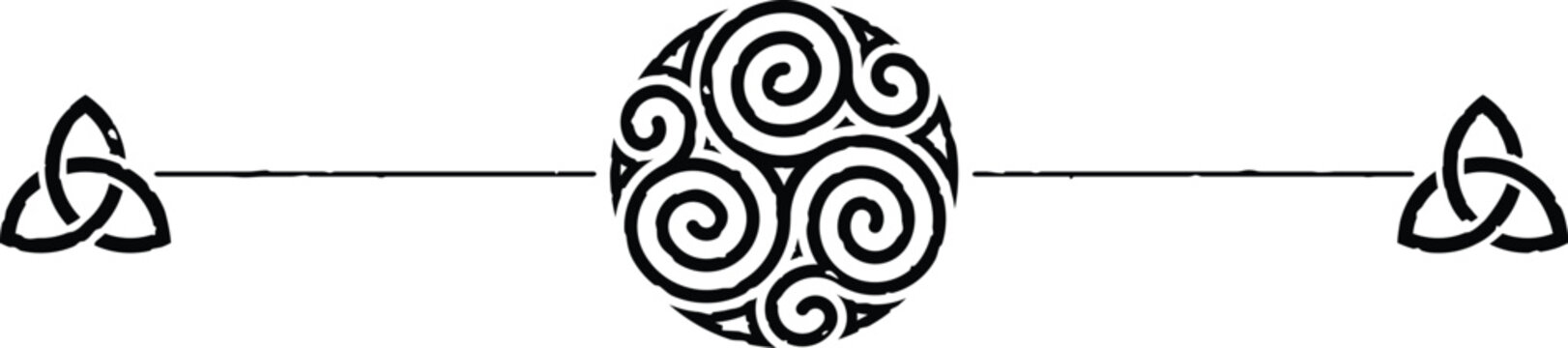 Celtic Symbols Header with Spirals and Triquetra