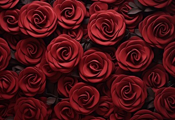 AI generated illustration of a bouquet of red roses
