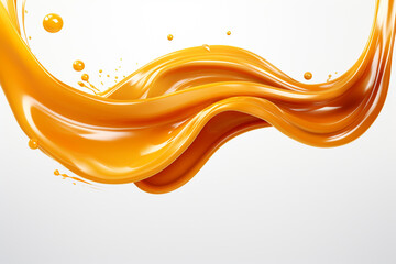 Melted caramel liquid swirl splash background - obrazy, fototapety, plakaty