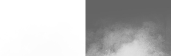 White color fog png. Fog isolated on transparent background. Fog cloud smoke effect. Realistic fog cloud smoke mist texture.	