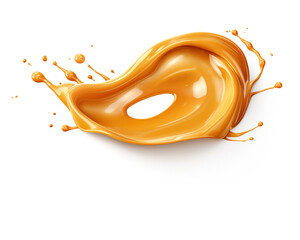 Melted caramel liquid swirl splash background