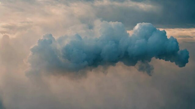 Smoke clouds Glowing blue motion dark background