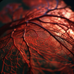 Veins of Heart Closeup 3D realistic Human Physiology