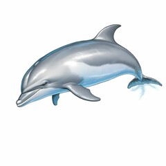 Majestic Dolphin Leaping Gracefully on White Background