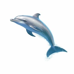 Majestic Dolphin Leaping Joyfully Against White Background