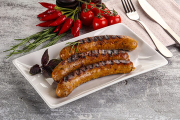 Grilled meat sausages with spices