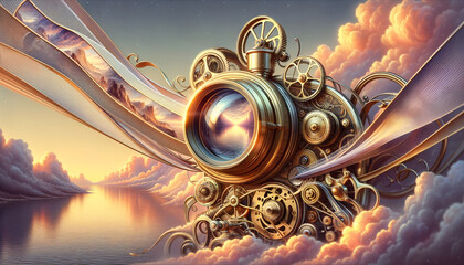 Vintage-inspired Time Viewer showcasing intricate design and tranquil landscapes