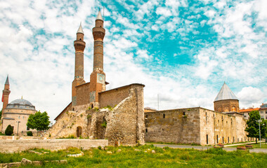 Cifte Minareli Medrese (Double Minaret Thelogical Schools). The structure is located at the city...