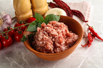 Raw minced pork uncooked meat
