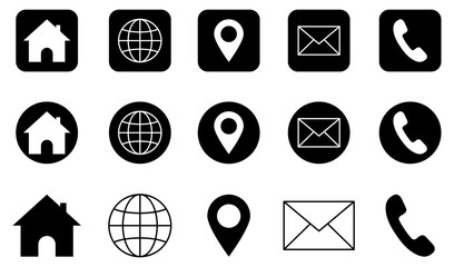 Contact us icons collection. Vector illustration