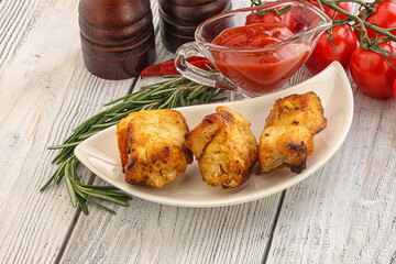 Chicken breast shashlik - grilled meat