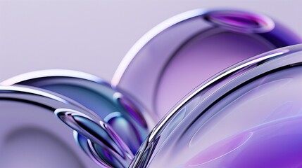 fluid metal reflections in motion with a chromatic dance on purple background concept