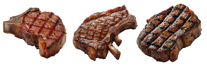 roast beef steak isolated on transparent background ,generative ai