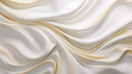 Obraz premium A high-definition snapshot freezes a moment of liquid luxury, as abstract white and golden waves create a resplendent wavy tapestry.