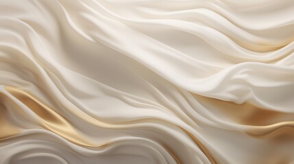 Obraz premium A high-definition snapshot freezes a moment of liquid luxury, as abstract white and golden waves create a resplendent wavy tapestry.