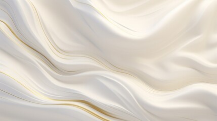 Naklejka premium A high-definition snapshot freezes a moment of liquid luxury, as abstract white and golden waves create a resplendent wavy tapestry.