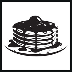 Pancake Silhouette Clipart Vector, Pancake Vector Illustration, Icon, Minimalist and Flat Logo