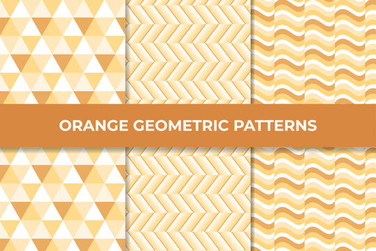 Colección de patrones geométricos anaranjados
