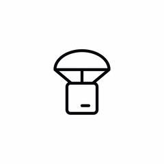 Delivery Package Parachute Gift Vector Icon Sign Symbol