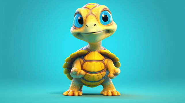 3d rendered photo ot turtle made with generative AI