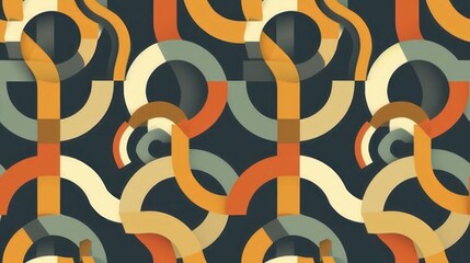 a black background with an orange, yellow, and grey pattern of circles and rectangles with a black background with orange, yellow, white, gray, and grey circles, and grey circles.