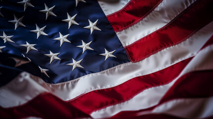 photo of american flag zoomed in, americana, cinematic lighting