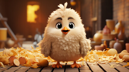 3d rendered photo of chicken made with generative AI