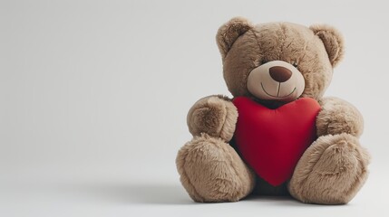 A large plush bear and a heart shaped pillow for Valentines Day