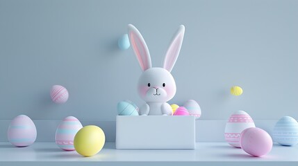 easter eggs and rabbit for easter holiday