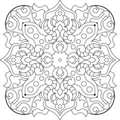 Mandala. Coloring book. Vector illustration.	