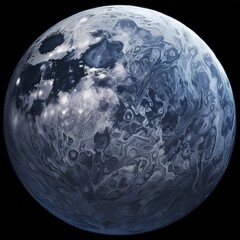 Majestic Full Moon Over Dark Night Sky, High-Resolution Astronomy Photography