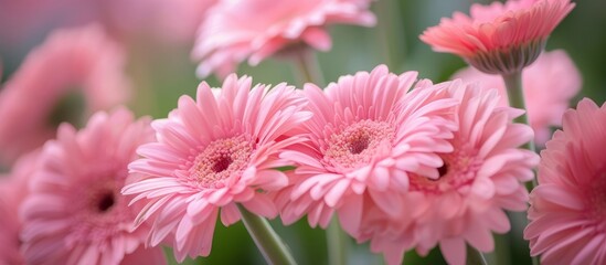 Stunning Pink Gerbera Flower Blossoms: A Display of Pink Gerberas in Full Bloom