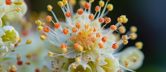 Fototapeta premium Stunning Close-Up of Atlantic Ninebark Flower: Exquisite Beauty Amplified Threefold