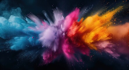 Color explosion colorful rainbow powder flight explosion