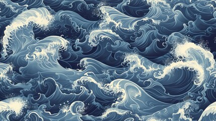  a picture of a very large wave in the ocean with a lot of white foam on the top of the waves and the bottom of the wave is very dark blue.