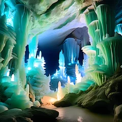 Crédence de cuisine en verre imprimé Guilin Crystals in the cave