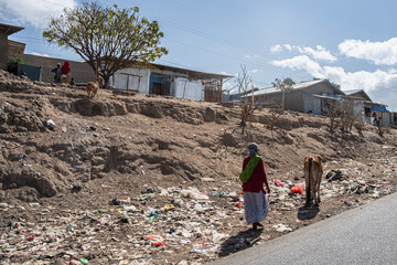 Street Scene in Village, Ethiopia