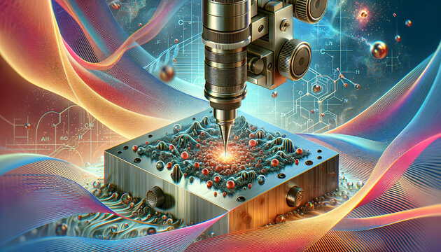 Vibrant and Detailed Atomic Force Microscopy Image with Abstract Psychic Waves