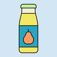 Bottle of pear juice vector icon