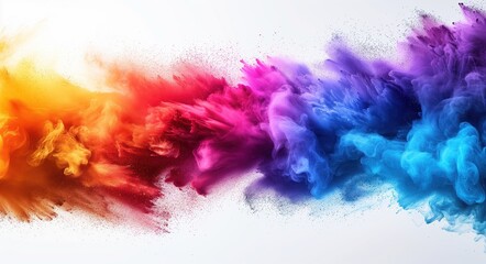 Fototapeta na wymiar Color explosion colorful rainbow powder flight explosion