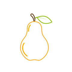 Half sliced pear isolated fruit,flat design symbol