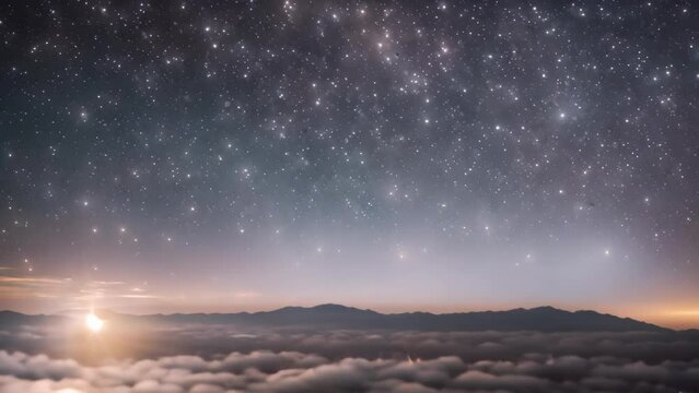 Night Sky With Stars Above Clouds