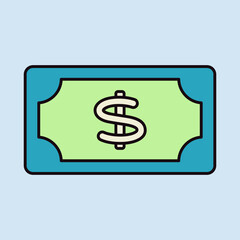 Dollar money banknote vector icon