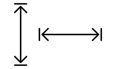 Height and width icon. Vector illustration isolated on white background