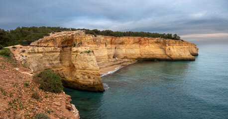 Fototapeta na wymiar Stunning Benagil cliffs Algar de Benagil, Lagoa, Algarve, Portugal