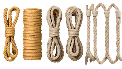 Seamless golden rope png Set of ropes png insulated png rolls of ropes png ball of twine rope png roll of string png Full Hemp Coil png string rope cord cable line png coil of rope Generative AI